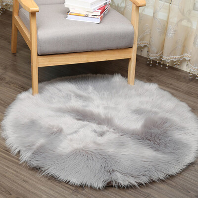 

Gobestart Soft Artificial Sheepskin Rug Chair Cover Artificial Wool Warm Hairy Carpet Seat