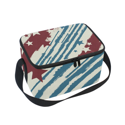 

Lunch Box Insulated Lunch Bag Large Cooler Vintage Stars Art Tote Bagfor Kids Men Women