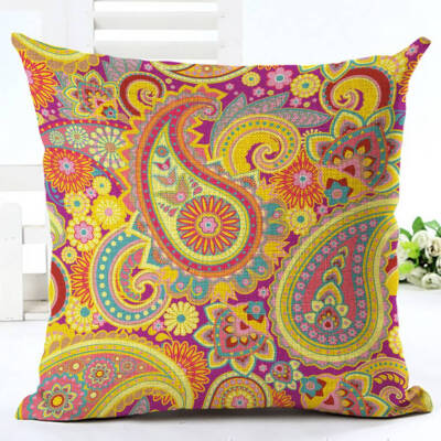 

Woven Linen Geometric Cushion Cover Sofa Car Home Decorative Throw Pillow Bohemia Paisley Style Cojines