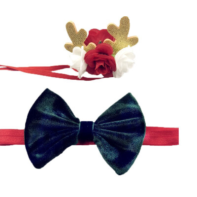 

Baby Girl Christmas Headbands Holiday Party Hair Band Floral Antlers Bow Headwear 13T Baby Hats Accessory