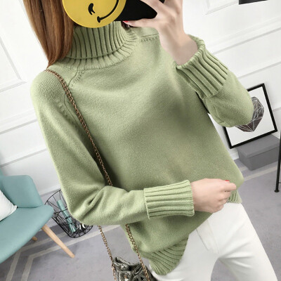 

Winter Knitted Cashmere Women Sweater White Turtleneck Pullover Jumper Fall Femme Solid Color Sweaters