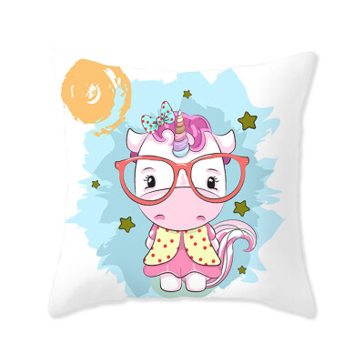 

Unicorn Pillow Case Mermaid Flamingo Sika Deer Penguin Elephant Cartoon Printed Pillow Cover