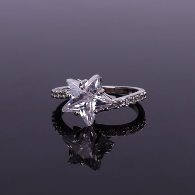 

Wedding Ring Women Popular Star Trail Stackable Trail Lovely Star Finger Ring Creative Stackable Zircon AAA Jewelry