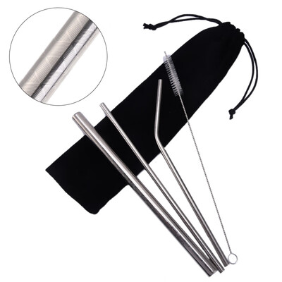 

Stainless Steel Straw Metal Modern Style Pattern Colorful Environmental Protection Straws For CocktailCoffeeIce tea Bar Tools