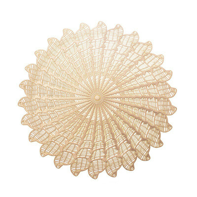 

PVC Hollow Placemat Conch Pattern Placemat Gold Stamping Household Table Decoration