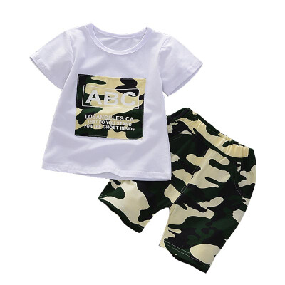 

Summer Boys Clothes T-Shirt Set Camouflage Short Sleeve T-Shirt Camouflage Shorts Boy Set Sports Fashion Children Clothes