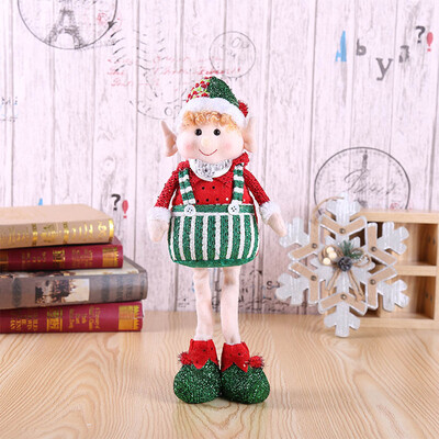 

Cute Red And Green Long-Legged Elf Christmas Doll Gift Decoration Doll Christmas Tree Decoration