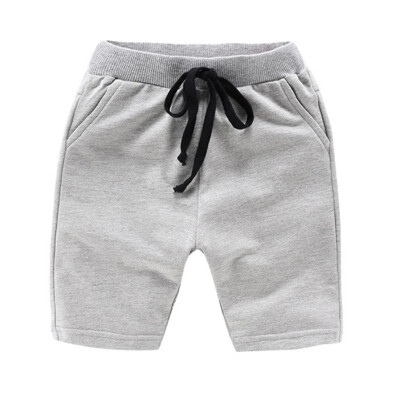 

1-6T Summer Hot Sale Baby Boy Casual Beach Pants Kids Solid Color Knee Pants Children Newly Fashion Drawstring Clothing