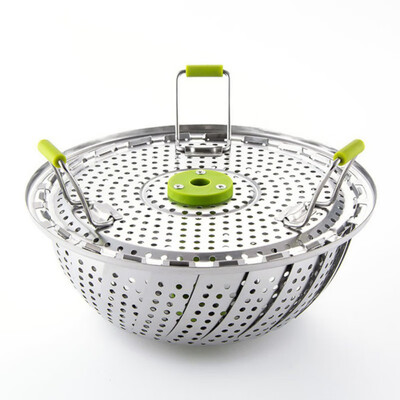 

Kitchen Food Steamer Cookware 9 Inches Feet Sanding Stainless Steel Folding Food Steamer