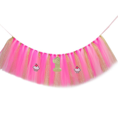 

Baby Birthday Decoration High Chair Handmade Tulle Table Skirt Glitter Chair Skirt Party Supplies Cute Baby Shower Decoration