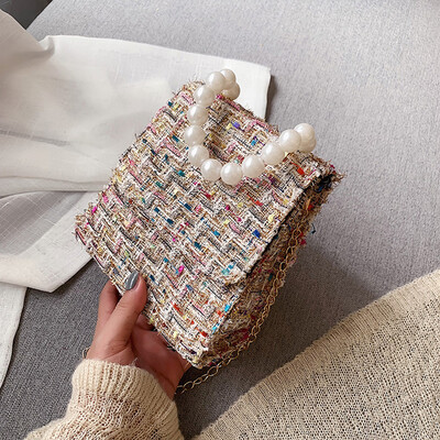 

Tailored Women Chain Bag Fashion Shoulder Cute Pearl Portable Messenger Bag