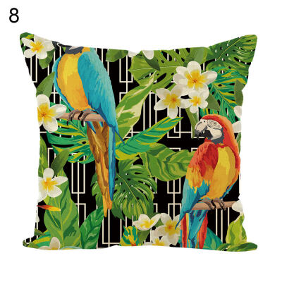 

45x45cm Forest Parrot Throw Pillow Case Cushion Cover Sofa Bed Car Home Decor