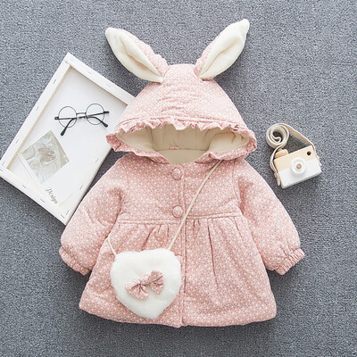 

Kids Outerwear Princess Coat Winter Baby Girls Ruffle Hooded Coat Cute Cartoon Thicken Fleece Warm Jacket