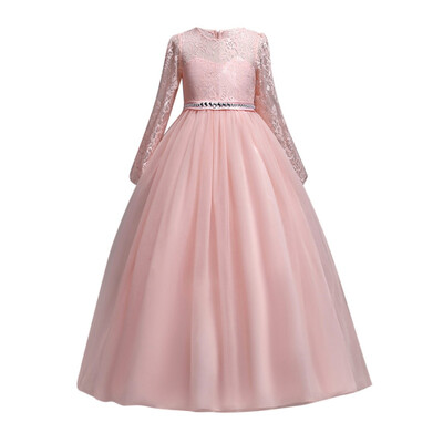 

Girl Wedding Long Girl Dress Elegant Princess Party Pageant Formal Dress Sleeveless Girls Clothes Childrens Clothing For Girls