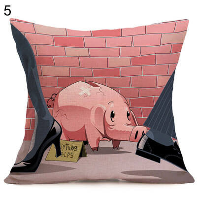

Lovely Pig Printed Square Cushion Cover Throw Pillow Case Car Home Sofa Decor