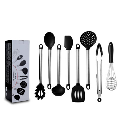 

810pcs Silicone Kitchenware Set Stainless Steel Handle Simple Cooking Tool Sets High Temperature Resistance