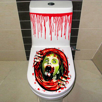 

Halloween Toilet Stickers Horror Toilet Wall Stickers Wallpaper Skeleton Stickers For Home Decoration Stickers