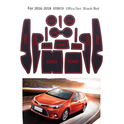 

15pcs Replacement for Corolla Levin 2016-2018 Door Slot Pad Interior Storage Box Mat Non-Slip Cup Mat