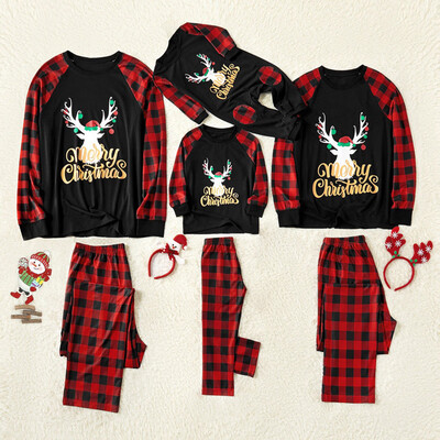 

Tailored Mom Deer Tops Blouse Pants Family Pajamas Sleepwear Christmas Outfits Set