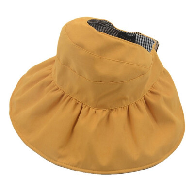 

Double Sided Summer Kids Sun Hat With Ponytail Hole Girls Cotton Lightweight Wide Brim Beach Cap 2-5T