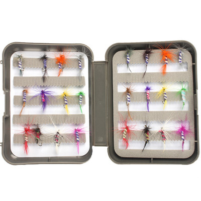 

24 PCS bionic fly hook dry fly squid salmon dry fly hooks bait fishing fishing bionic insects&feathers