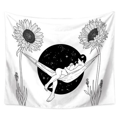 

Fashion Tapestry Fresh Style Tarrot Sun Moon Pattern Blanket Mandala bohemian Decorative Hippie tapestry Home Decor