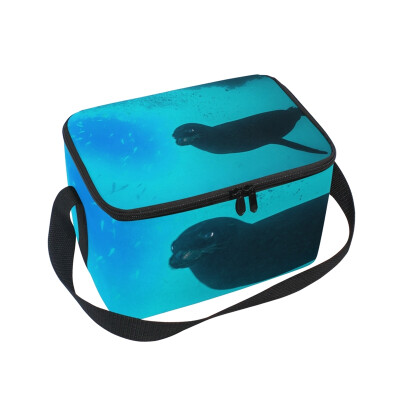 

ALAZA Lunch Box Insulated Lunch Bag Large Cooler Sea Lion Smile Tote Bag