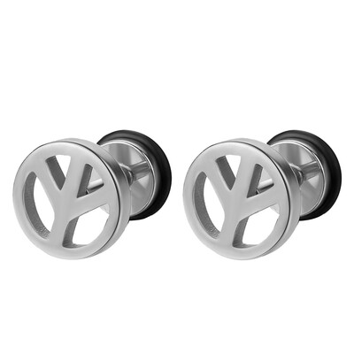 

Leaf Shape Round Titanium Steel Earrings Symbol Earrings Fashion Simple Anti-allergy Stud Earrings