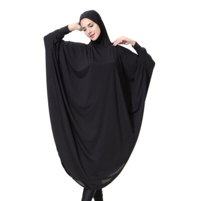

Muslim Maxi Lycra Overhead Khimar Abaya Islamic Headcover Clothes Robe Kimono Instant Hijab Arab Worship Prayer Garment