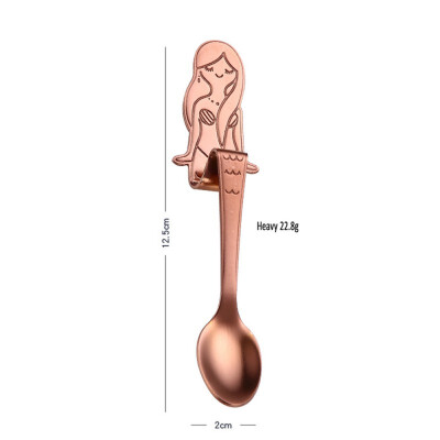 

stainless steel mermaid hanging cup spoon Creative Tea Coffee Spoon for Cafe Hanging Spoon