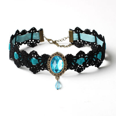 

Christmas Party Womens Girls Fashion Casual All-match Elegant Lace Velvet Necklace Chain Pendant Jewelry Gift