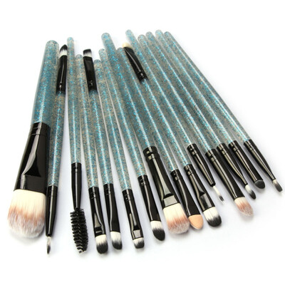 

15Pcs Fashion Shining Handle Makeup Brushes Set Eyes Face Foundation Brush Powder Blush Make Up Brush pinceaux maquillage W1