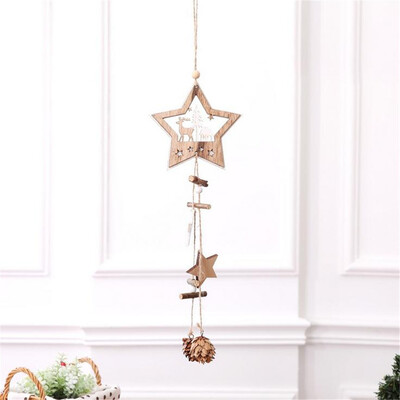 

Gobestart Christmas Wooden Pentagram Ornaments Christmas Tree Decorations Pendant