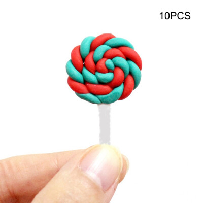 

10PCS Cute Popular Soft Pottery Rainbow Color Lollipop DIY Hair Accessories For Children