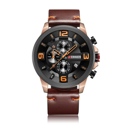 

CURREN Fashion Sport Genuine Leather Men Watches 1ATM Life Water-resistant Quartz Man Watch Relogio Musculino Chronograph
