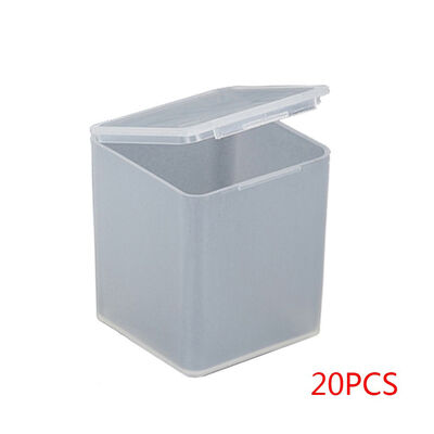 

20pcs Square Transparent PP Plastic Box Component Tool Cover Lid Mini Storage Case Container