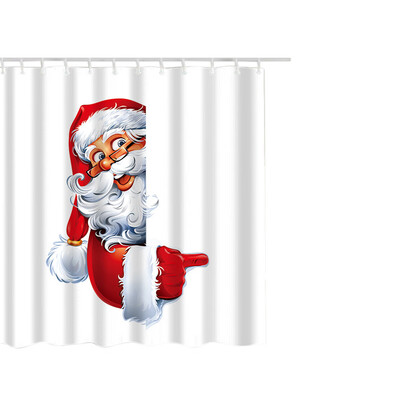 

Gobestart Christmas Waterproof Polyester Bathroom Shower Curtain Decor With Hooks 66x72