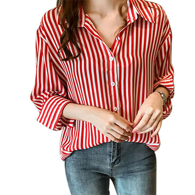 

Women Striped Off Shoulder Long Sleeve Blouse Shirt Female Loose Blusas Femme Fall Casual Slash Neck Blouses Sexy Plus Size 3XL