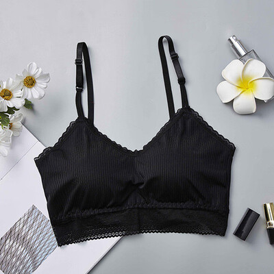 

Women Cropped Top Padded Bra Straps Tube Tops Beauty Back Lace Floral Padded Bras