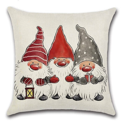 

Christmas Pillow Case Santa Cotton Linen Sofa Car Throw Cushion Cover Home Decor