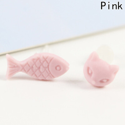 

Cute Mini Cat Fish Bone Stud Earrings for Women Brincosstainless Steel Earings Fashion Jewelry Joyas