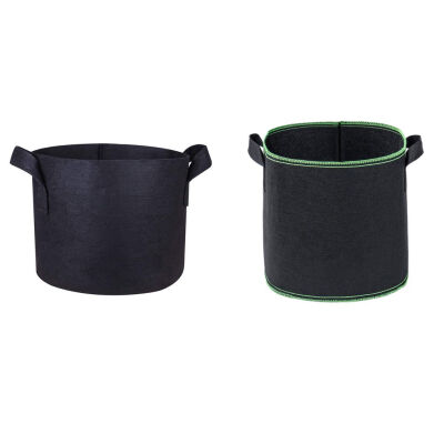 

Heavy Duty Non Woven Cloth Planting Ponches 3 Gallon Growing Bags Barrel Shape Flower Pot