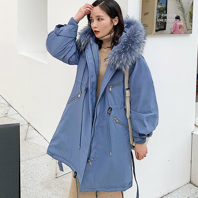 

Toponeto Fashion Outerwear Long Sleeve Hooded Jackets Cotton-padded Pockets Bandage Coats