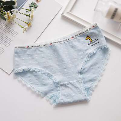 

Women cute cotton print underwear Girl cotton mid-rise waist Japanese literary breathable hip briefs Girls comfortable briefs