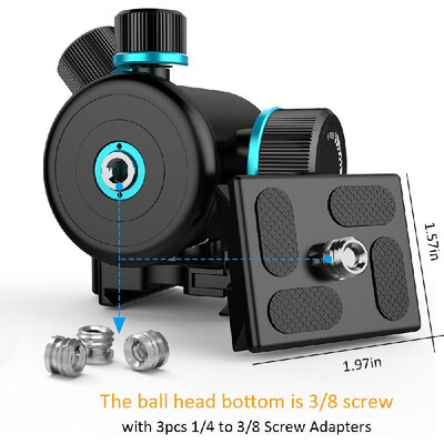 

Andoer TB81X Tripod Ball Head 360 Degree Rotating Panoramic Ballhead for Tripod Monopod Slider DSLR Camera with 3Pcs 14" to 38"
