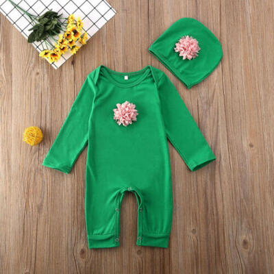 

2PCS Newborn KidBaby Boy Girl Outfits Clothes Set Romper Jumpsuit BodysuitHat