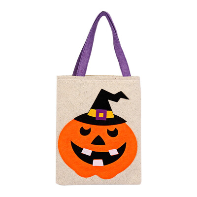 

〖Follure〗Pumpkin Lantern Canvas Tote Bag Women Large Shopper Carry Pouch Halloween Gifts