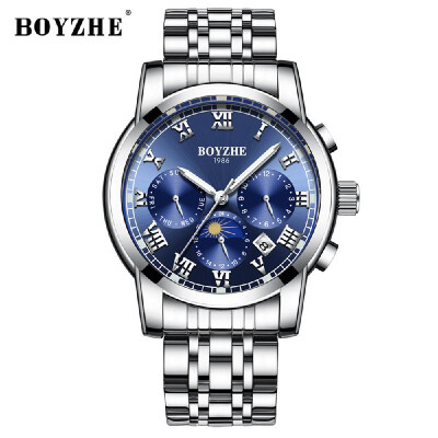 

BOYZHE WL001-G Watch Luminous Waterproof Business Sports Full-automatic Mechanical Men Stainless Steel Wrist Watch with Gift Box