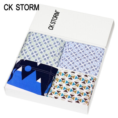 

CK STORM Men&39s underwear Men&39s flat pants 4 gift box Men&39s underwear fashion series U lapel bag fresh print modal flat