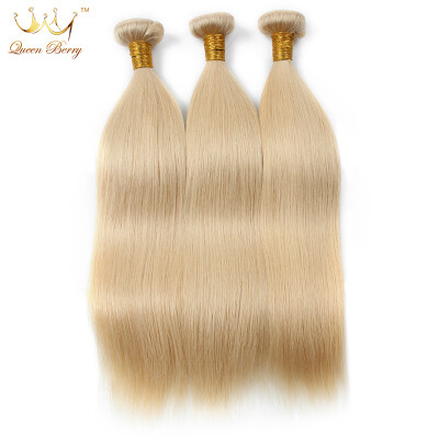 

Queen Berry Brazilian Blonde Straight Human Hair Weave Bundles #613 Color 1PC 100% Human Hair Weaving